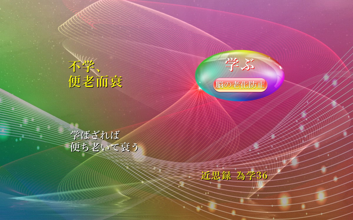学ばざれば便ち老いて衰う｜不学便老而衰｜近思録 為学36｜ | 中国古典 名言に学ぶ ナオンの言葉の散歩道
