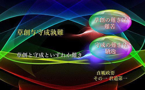 草創と守成といずれか難き